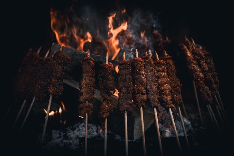 grill, fire, embers, barbecue, food